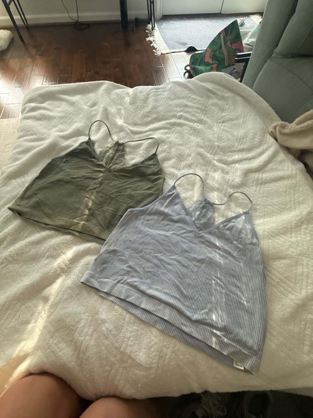 Free People Intimately Ribbed Lace Back Cami Tank Top Bundle of 2